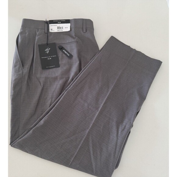 Shaquille O’Neal XLG Gray Plaid Men's Stretch Classic Fit Suit Pants 48W-32L - Picture 7 of 14